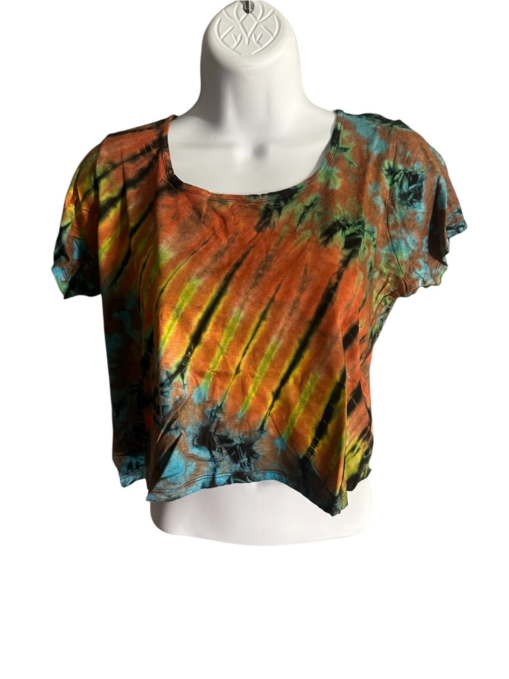 Sacred Threads Tie-Dye Short Sleeve Crop Top - Multicolor. 113/4. BL/BL.
